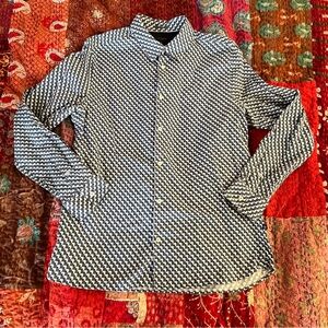 Ted Baker Blue and White Checkered Cotton Dress Shirt